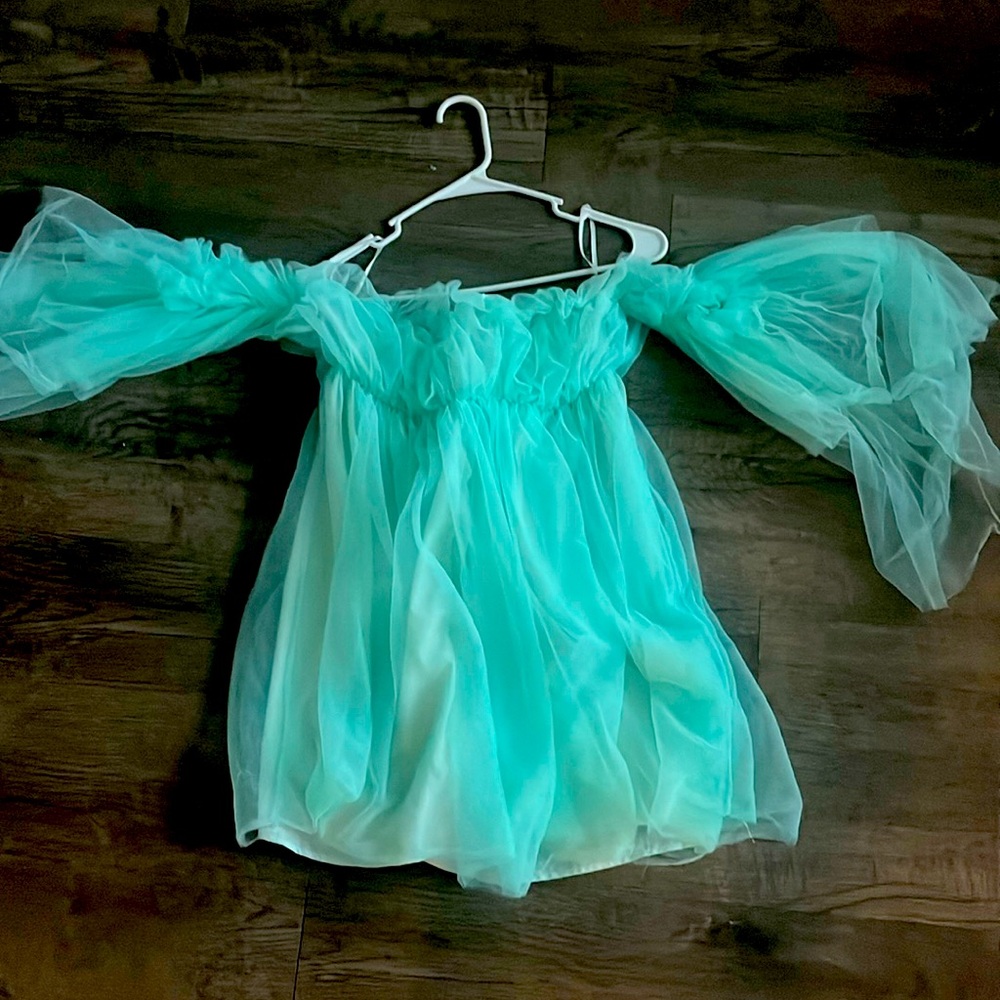 Teal Tulle Women’s mini dress